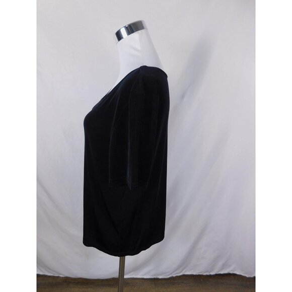 Black Scoop Neck Short Sleeve Soft Knit Top Witchcore L - Picture 4 of 8